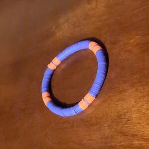 Purple and Orange Handmade Stretch Bracelet